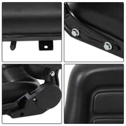 DURAFORCE Universal Foldable Forklift Seat PVC Tractor Seat Adjustable Back & Armrest