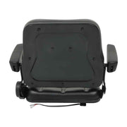 DURAFORCE Universal Foldable Forklift Seat PVC Tractor Seat Adjustable Back & Armrest
