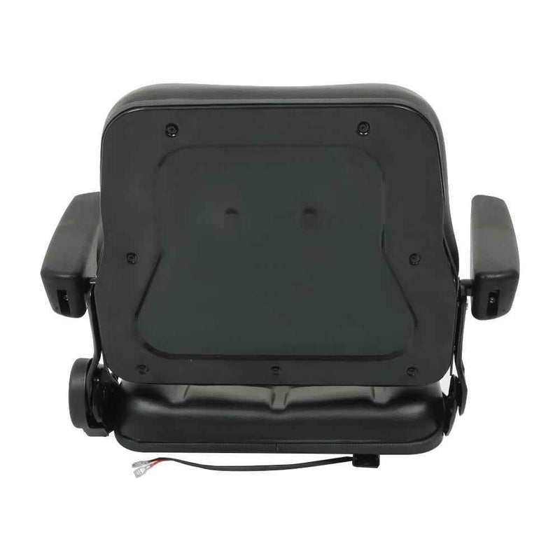 DURAFORCE Universal Foldable Forklift Seat PVC Tractor Seat Adjustable Back & Armrest