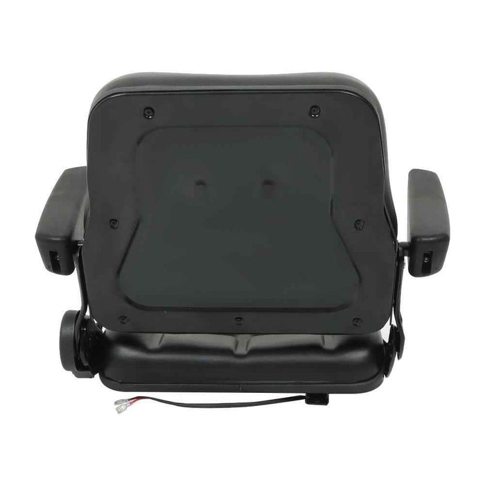 DURAFORCE Universal Foldable Forklift Seat PVC Tractor Seat Adjustable Back & Armrest