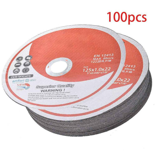 DURAFORCE 100 Pack Cut-off Wheel Metal & Stainless Steel Cutting Discs 5" × 0.040" × 7/8"
