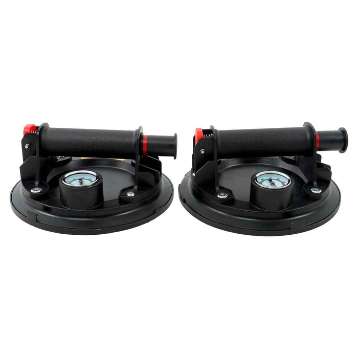 DURAFORCE 2 Pack 8 Inch Glass Suction Cups 440lbs Load Capacity & Pressure Gauge