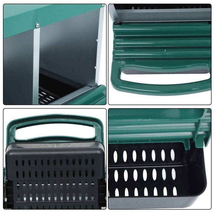 DURAFORCE 4 Hole Easy To Install Chicken Nesting Boxes Chicken Egg Laying Box W/ Perch