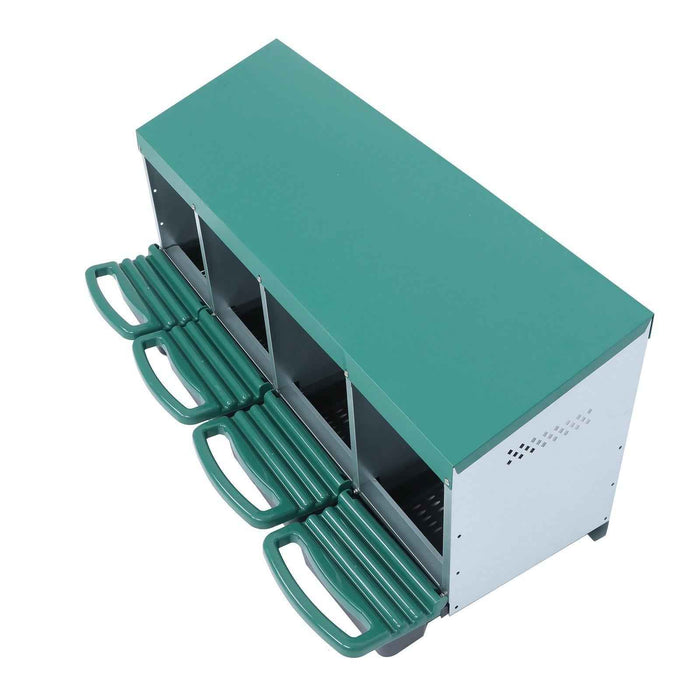 DURAFORCE 4 Hole Easy To Install Chicken Nesting Boxes Chicken Egg Laying Box W/ Perch