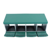 DURAFORCE 4 Hole Easy To Install Chicken Nesting Boxes Chicken Egg Laying Box W/ Perch