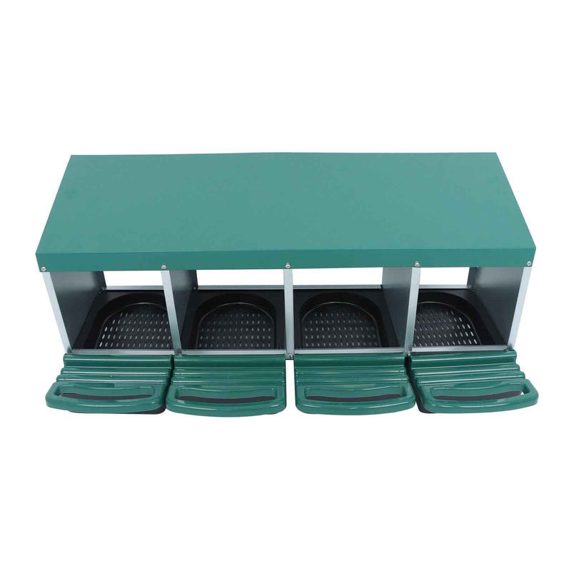 DURAFORCE 4 Hole Easy To Install Chicken Nesting Boxes Chicken Egg Laying Box W/ Perch