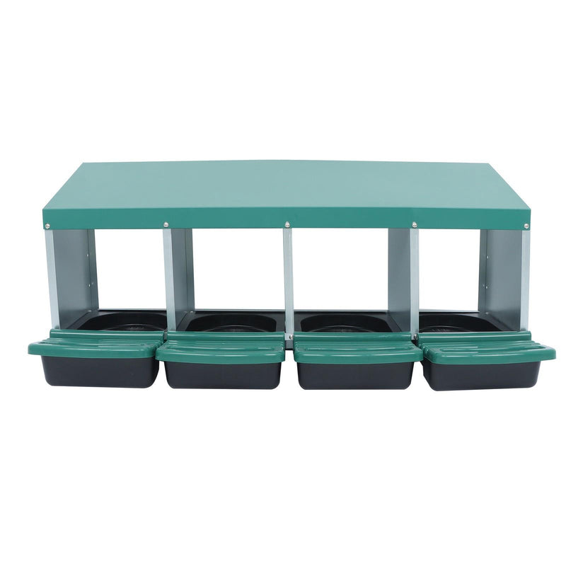 DURAFORCE 4 Hole Easy To Install Chicken Nesting Boxes Chicken Egg Laying Box W/ Perch