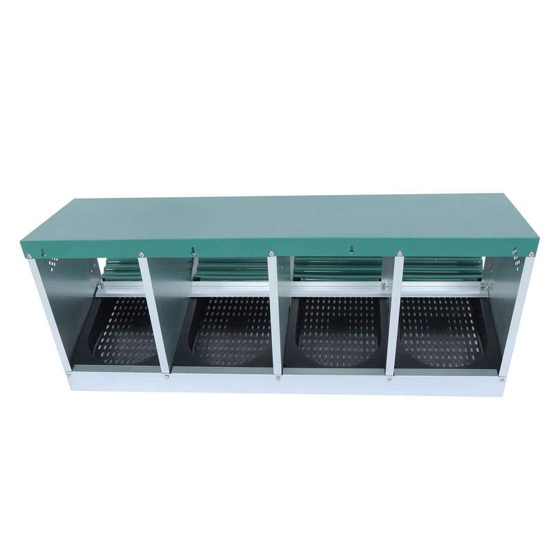 DURAFORCE 4 Hole Easy To Install Chicken Nesting Boxes Chicken Egg Laying Box W/ Perch
