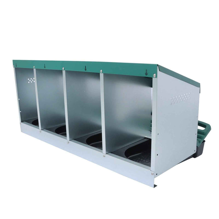 DURAFORCE 4 Hole Easy To Install Chicken Nesting Boxes Chicken Egg Laying Box W/ Perch