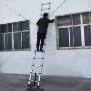 DURAFORCE 10.5FT Step Ladder Aluminum Telescoping Extension Multi-Purpose Ladder