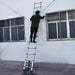 DURAFORCE 10.5FT Step Ladder Aluminum Telescoping Extension Multi-Purpose Ladder