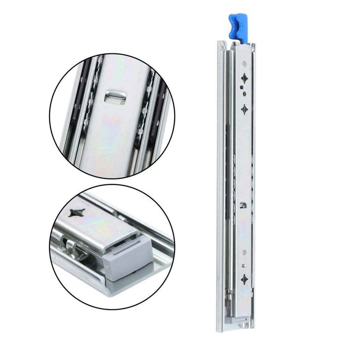 DURAFORCE 1 Pair Locking Drawer Slides 12 Inch Lock & Full Extension 250 lbs Load Capacity