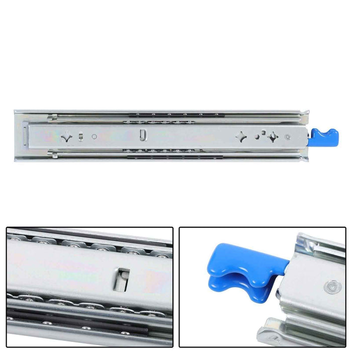 DURAFORCE 1 Pair Locking Drawer Slides 12 Inch Lock & Full Extension 250 lbs Load Capacity