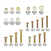 DURAFORCE 672 × M4 M5 M6 Alloy Steel Bolts and Nuts Flat With Lock Washers Assortment Kit