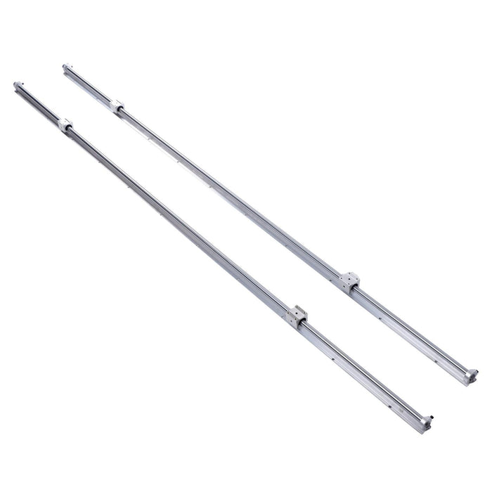 DURAFORCE Linear Rails 2Pcs SBR16-2200mm & 4× SBR16UU Bearing Blocks & 4× Fixing Rings