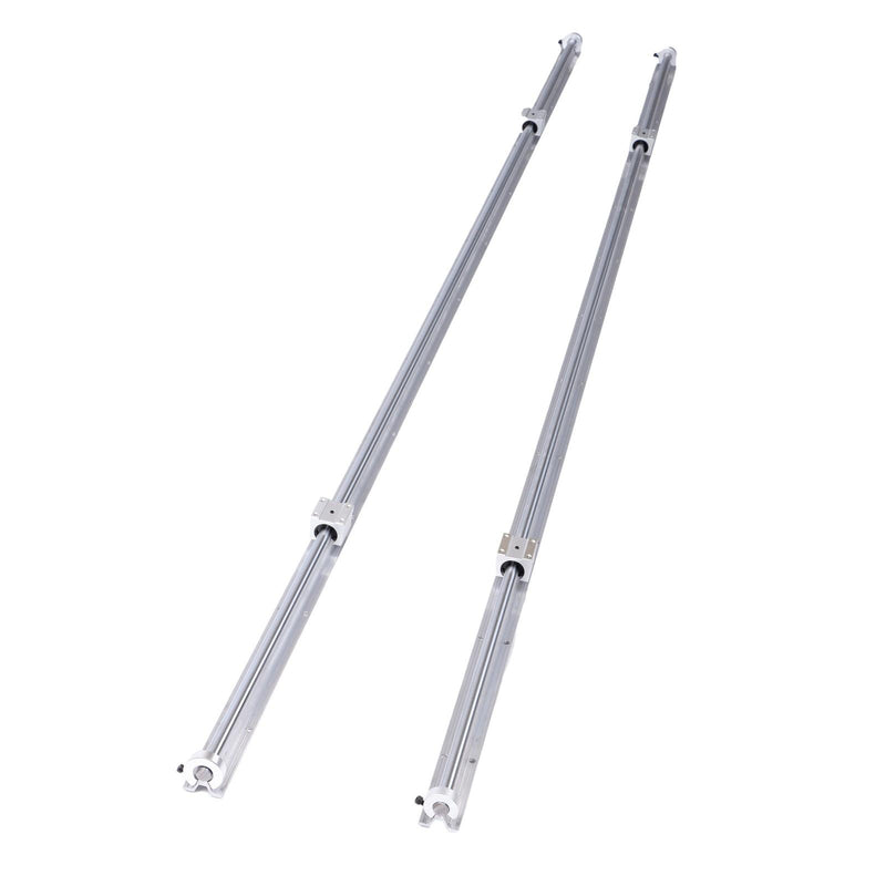 DURAFORCE Linear Rails 2Pcs SBR16-2200mm & 4× SBR16UU Bearing Blocks & 4× Fixing Rings