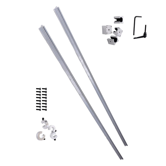 DURAFORCE Linear Rails 2Pcs SBR16-2200mm & 4× SBR16UU Bearing Blocks & 4× Fixing Rings