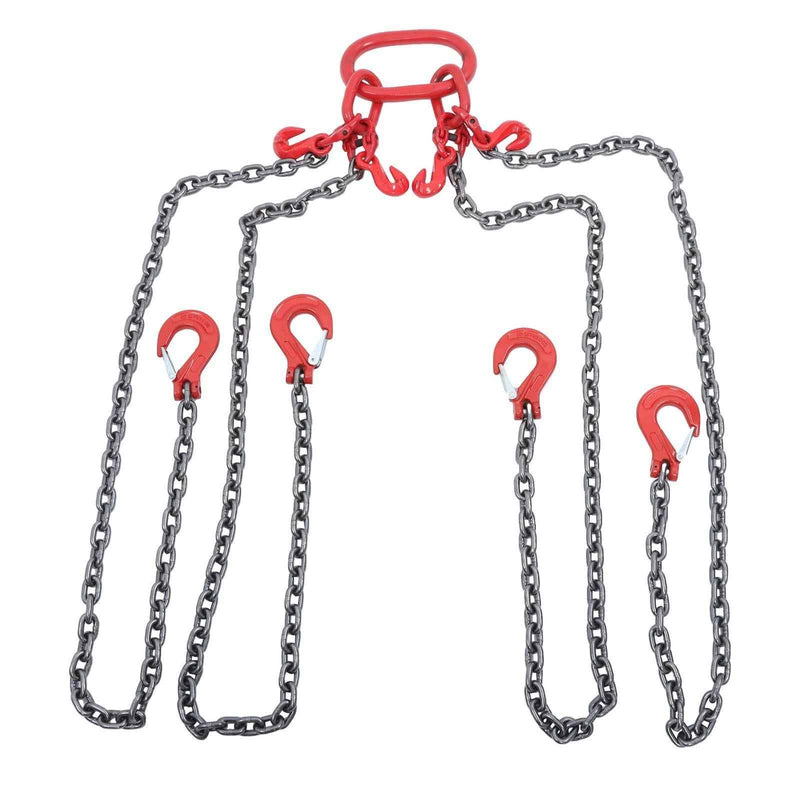 DURAFORCE 5FT 5/16" Chain Sling 4 Legs with Sling Hooks G80 Lifting Chain Sling 11000lbs