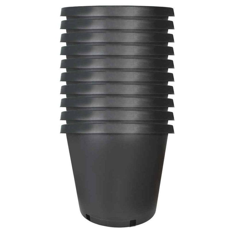 DURAFORCE 10 Pack 15 Gallon Injection Molding Premium Plastic Plant Pots Nursery Pots