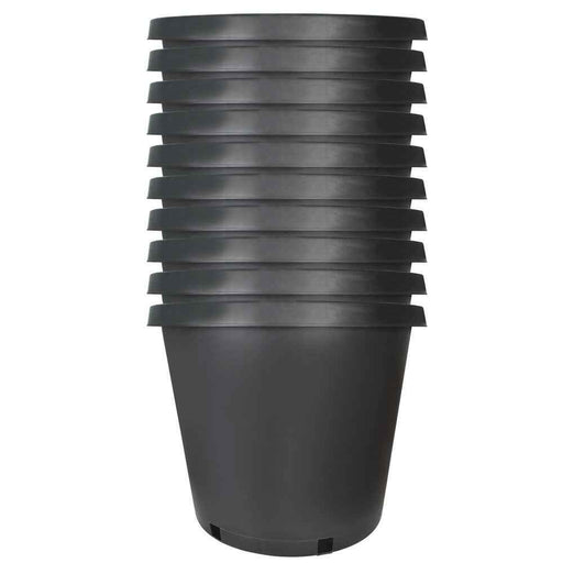 DURAFORCE 10 Pack 15 Gallon Injection Molding Premium Plastic Plant Pots Nursery Pots