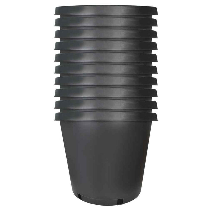 DURAFORCE 10 Pack 15 Gallon Injection Molding Premium Plastic Plant Pots Nursery Pots