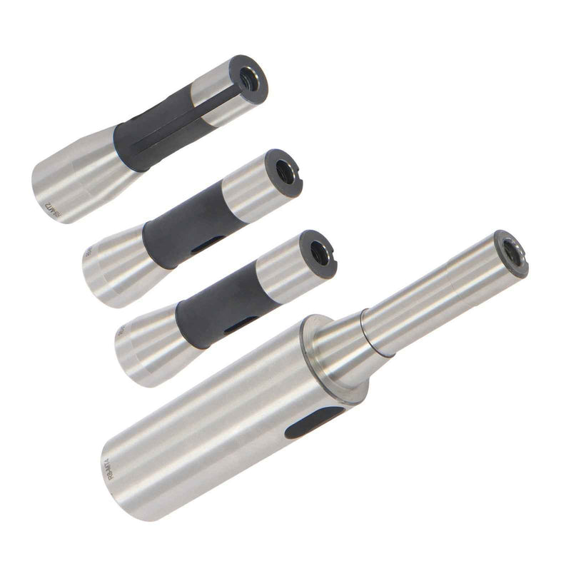 DURAFORCE Versatile 4 Pack Set Steel Contains R8 Shank to Morse Taper MT1 MT2 MT3 & MT4