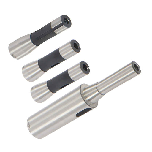 DURAFORCE Versatile 4 Pack Set Steel Contains R8 Shank to Morse Taper MT1, MT2, MT3 & MT4