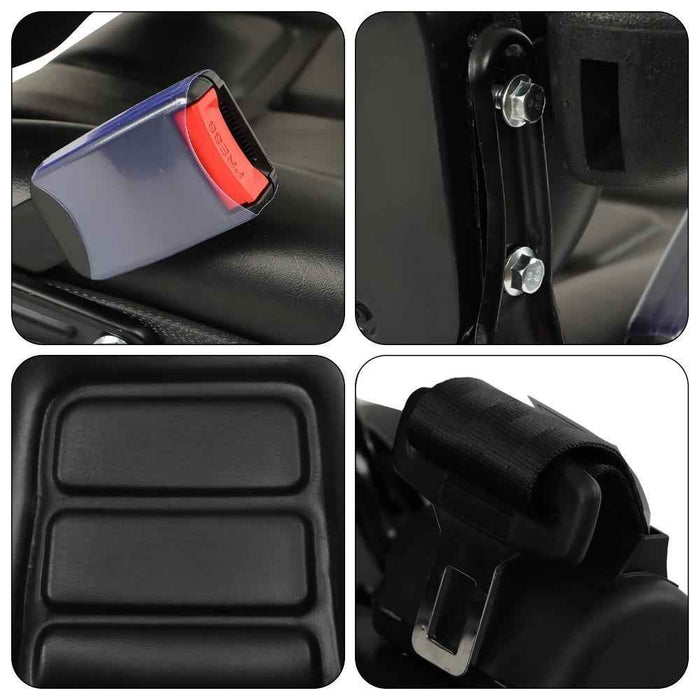 DURAFORCE Black Forklift Seat Universal PVC Tractor Seat W/ Armrests Seat Belt Seat Switch