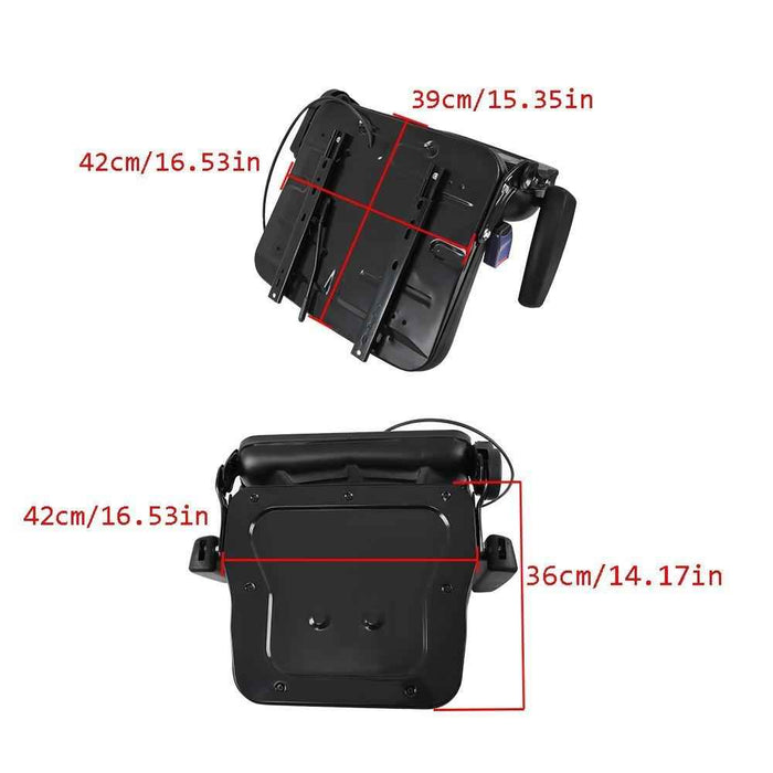 DURAFORCE Black Forklift Seat Universal PVC Tractor Seat W/ Armrests Seat Belt Seat Switch