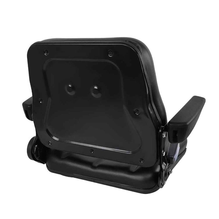 DURAFORCE Black Forklift Seat Universal PVC Tractor Seat W/ Armrests Seat Belt Seat Switch