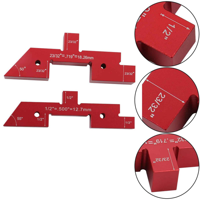 DURAFORCE 14 Pack Setup Blocks Precision Aluminum Height Gauge Router Table Setup Bars