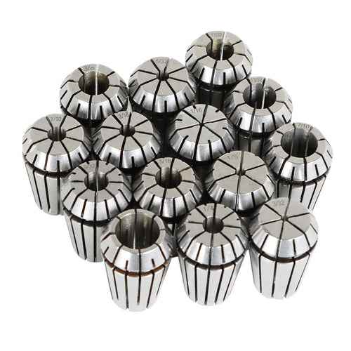 DURAFORCE 14Pcs ER20 1/16"-1/2" Spring Collet Set for CNC Milling Tool Engraving Machine