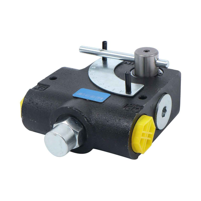 DURAFORCE US 3/4” NPT Hydraulic Adjustable Variable Flow Control Valve w/ Relief 0-30 GPM