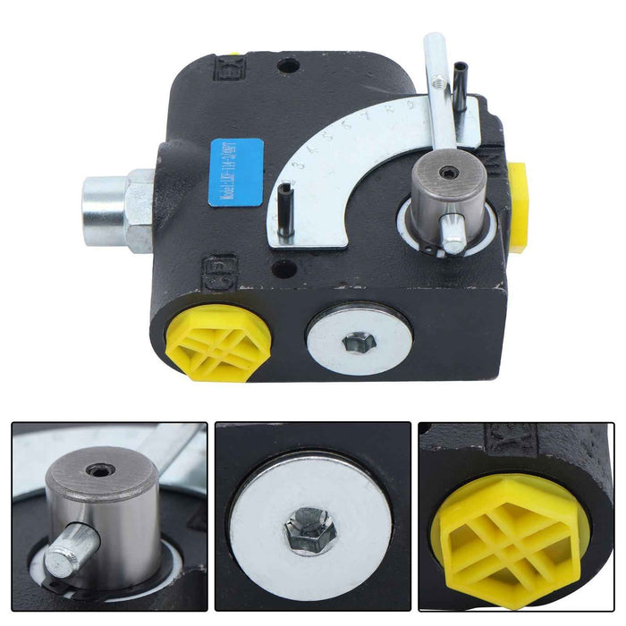 DURAFORCE US 3/4” NPT Hydraulic Adjustable Variable Flow Control Valve w/ Relief 0-30 GPM