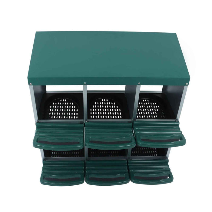 DURAFORCE High Quality Green Nesting Boxes 6 Hole Chicken Egg Laying Nest Box For Chickens