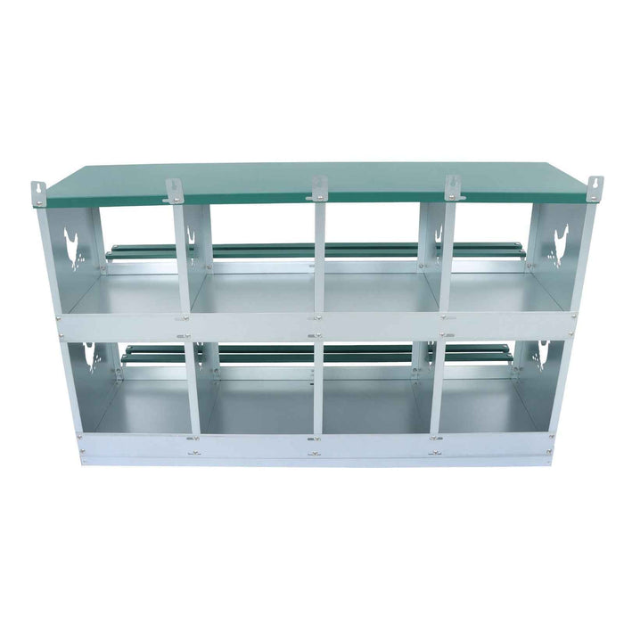 DURAFORCE Easy To Install 8 Hole Metal Chicken Nesting Boxes For Chicken Hens Laying Eggs