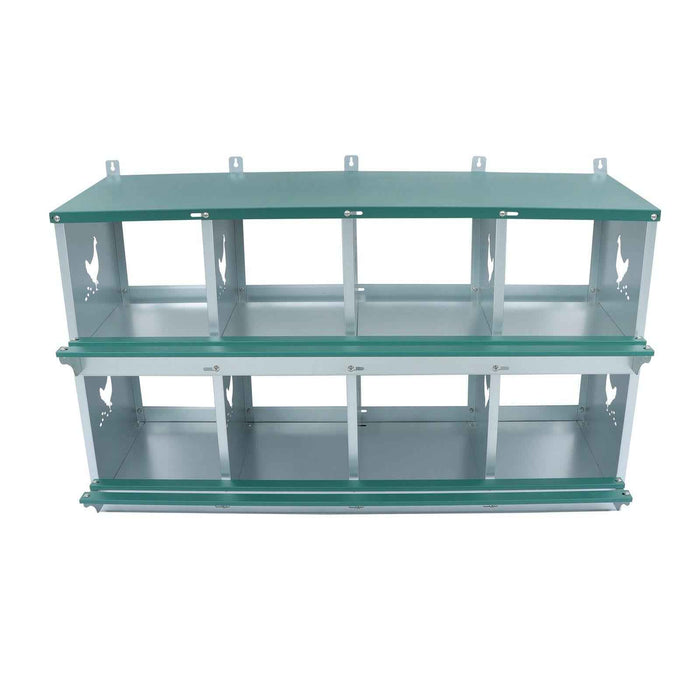 DURAFORCE Easy To Install 8 Hole Metal Chicken Nesting Boxes For Chicken Hens Laying Eggs