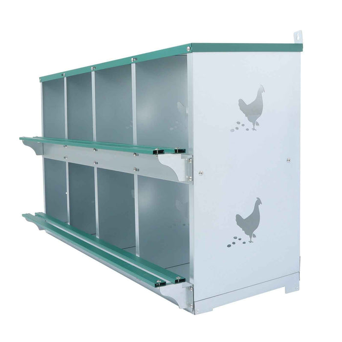DURAFORCE Easy To Install 8 Hole Metal Chicken Nesting Boxes For Chicken Hens Laying Eggs