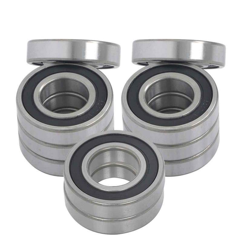 DURAFORCE 6207-2RS 10Pcs Double Rubber Seals 35mm Inner Dia 72mm OD 17mm Ball Bearing