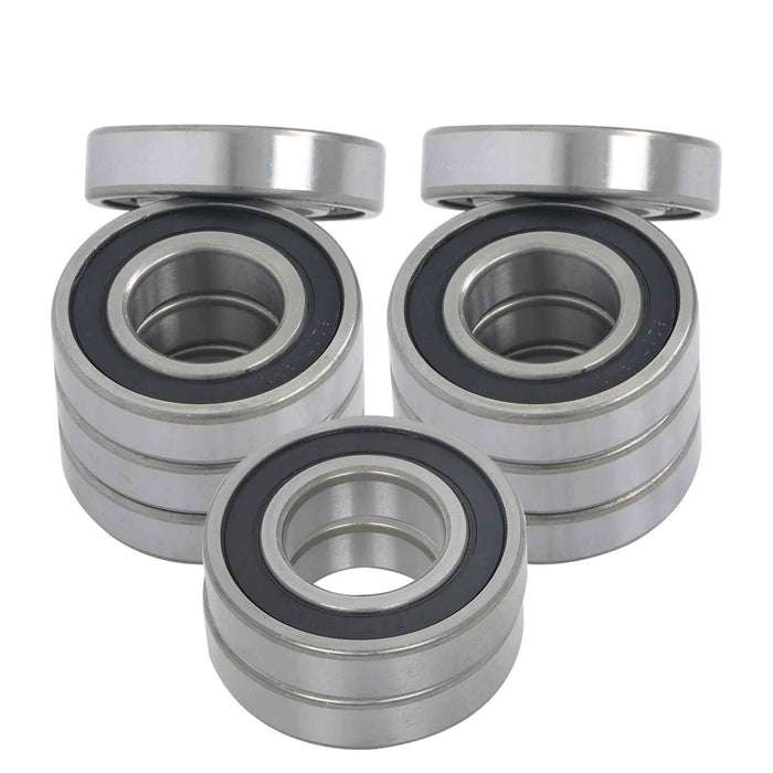 DURAFORCE 6207-2RS 10Pcs Double Rubber Seals 35mm Inner Dia 72mm OD 17mm Ball Bearing