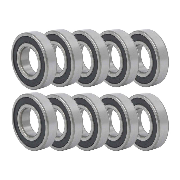 DURAFORCE 6207-2RS 10Pcs Double Rubber Seals 35mm Inner Dia 72mm OD 17mm Ball Bearing