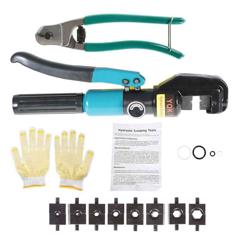 DURAFORCE Hydraulic Wire Crimper 6 Mt 9 Dies Crimping Tool Battery Cable Lug Terminal