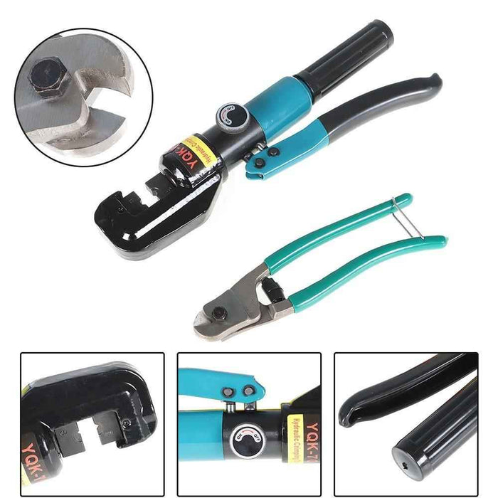 DURAFORCE Hydraulic Wire Crimper 6 Mt 9 Dies Crimping Tool Battery Cable Lug Terminal