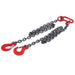 DURAFORCE 3/8" 5ft Chain Sling Double Legs with Grab Hooks 4T/8800lbs Capacity G80