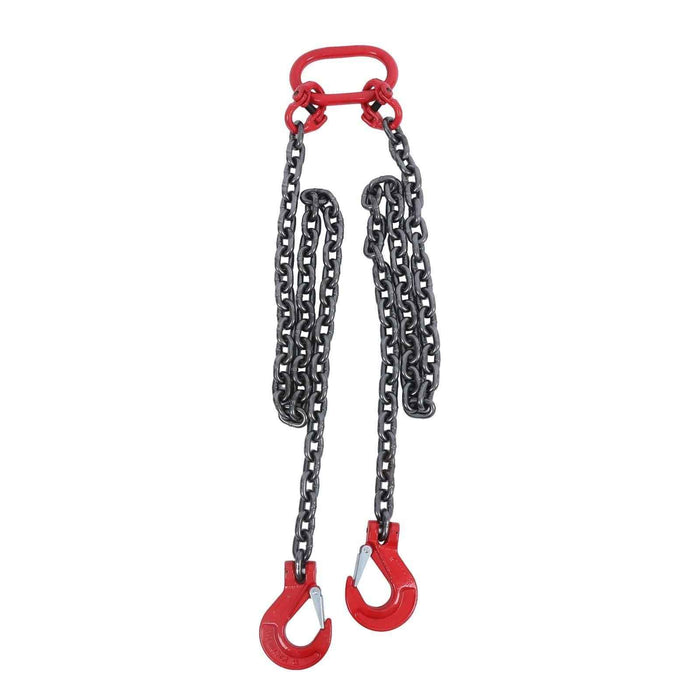 DURAFORCE 3/8" 5ft Chain Sling Double Legs with Grab Hooks 4T/8800lbs Capacity G80