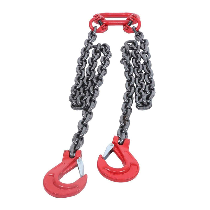 DURAFORCE 3/8" 5ft Chain Sling Double Legs with Grab Hooks 4T/8800lbs Capacity G80