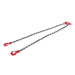 DURAFORCE 3/8" 5ft Chain Sling Double Legs with Grab Hooks 4T/8800lbs Capacity G80