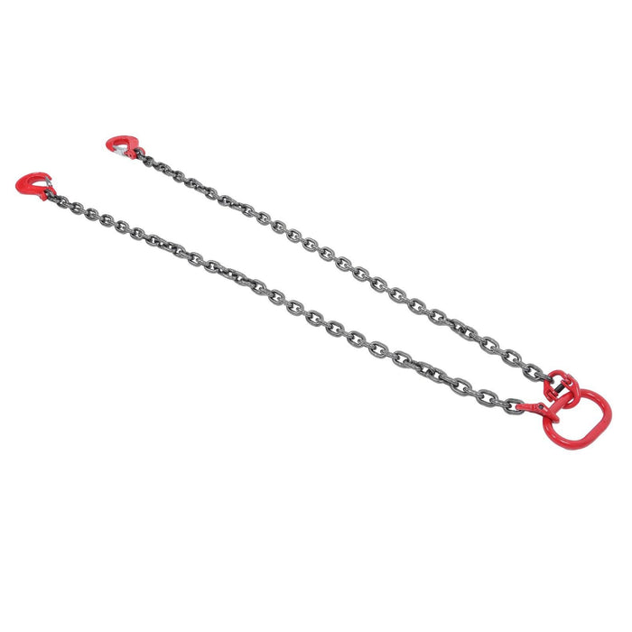DURAFORCE 3/8" 5ft Chain Sling Double Legs with Grab Hooks 4T/8800lbs Capacity G80