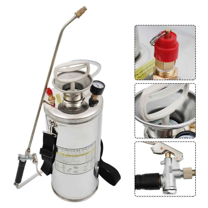 DURAFORCE Stainless Steel High Quality Sprayer 2 Gallon Pump Sprayer With Reinforced Hose