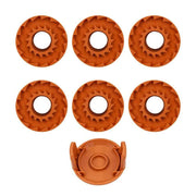 DURAFORCE 6 Pcs For WORX WA0010 Replacement Spool Line With 1 Pack Spool Cap Cover